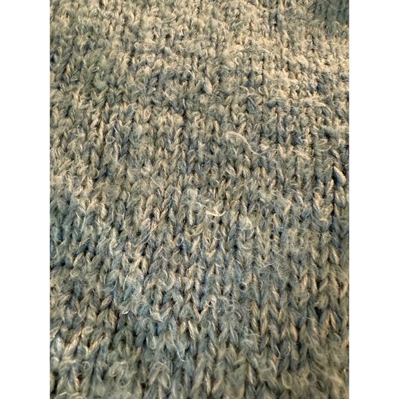 VTG Handmade Wool Blend crochet chunky knit duffel coat hoodie Toggle Warm Lg - Picture 10 of 12